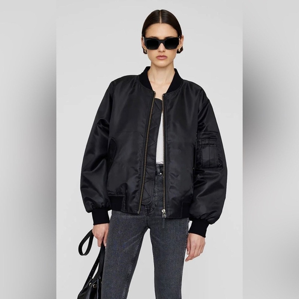 American Legacy Amongst Others - Oversized Bomber Jacket - Black -Small -Vintage